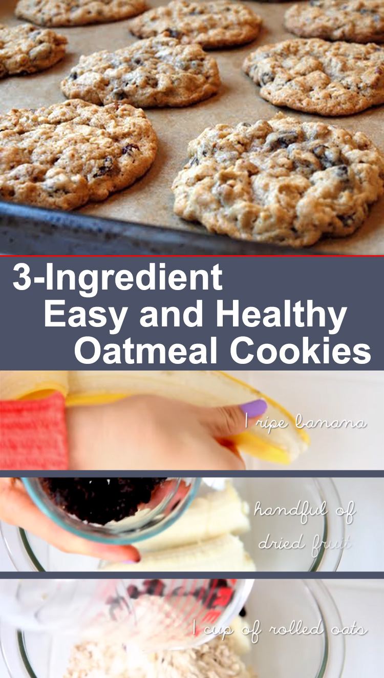 3 Ingredients Oatmeal Cookies - Family Fresh Meals