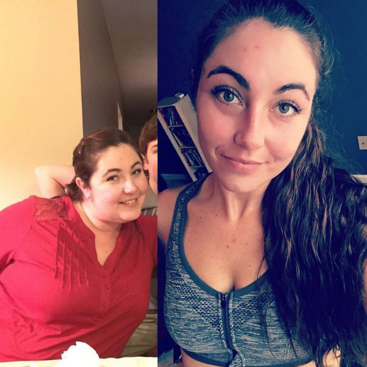 Photos before and after weight loss with people who gave up drinking - 15 months awake.