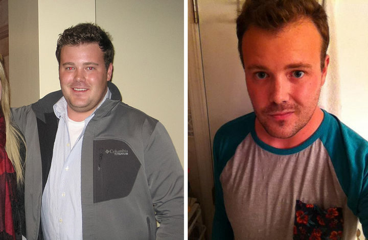 Before and after weight loss Photos with people who gave up drinking - 1.5 years awake.