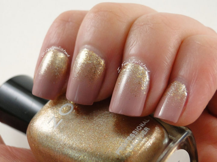 Striking gold gradient created with a makeup sponge.
