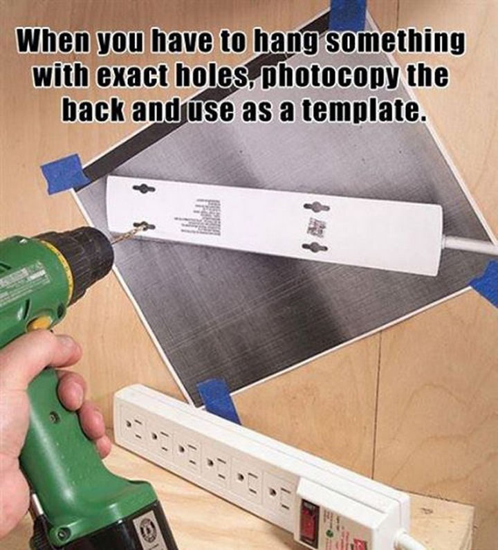 26 Simple Life Hacks - Secure it to your wall correctly the first time with this handy tip.