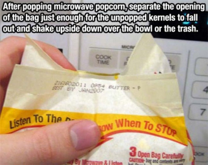 Easily say goodbye to unpopped kernels.