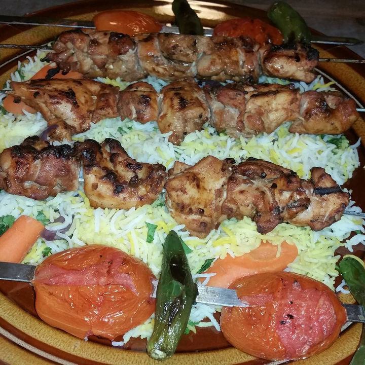 The main dish was a choice of Chicken Shish or a chicken or vegetable casserole. For dessert there was yummy rice pudding.