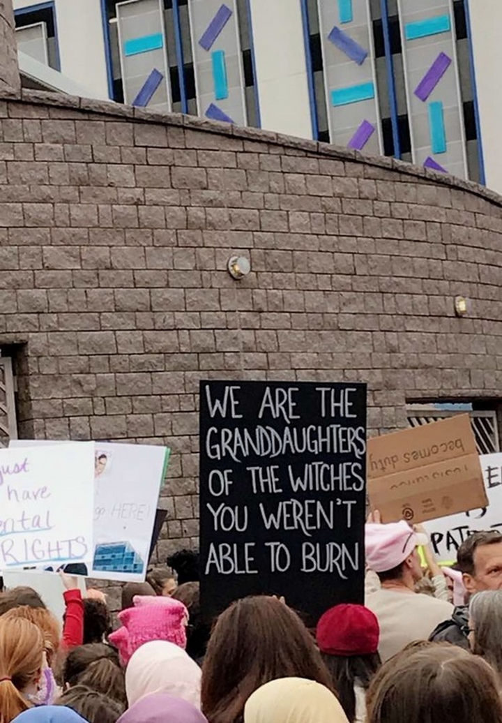 20 Epic Women's March Signs - "We are the granddaughters of the witches you weren't able to burn."