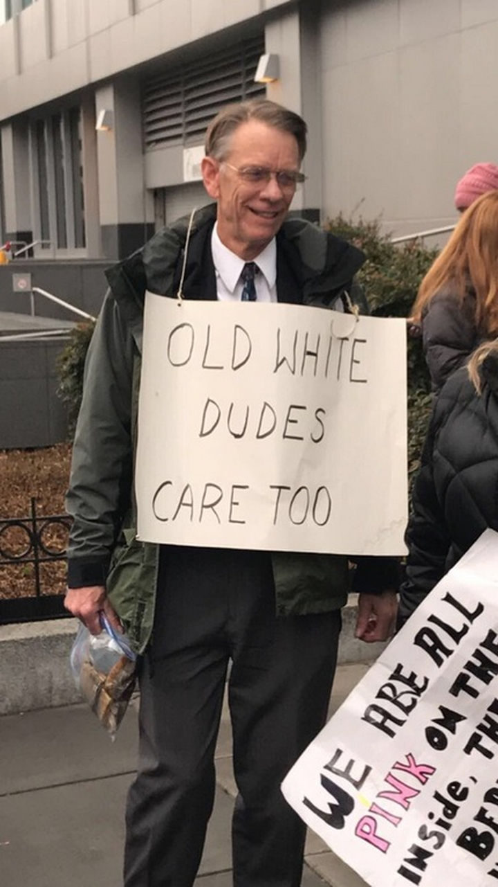 20 Epic Women's March Signs - "Old white dudes care too."
