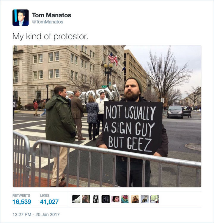 20 Epic Women's March Signs - "Not usually a sign guy but geez."
