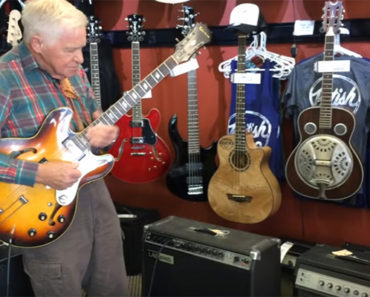 81-Year-Old Man Tries a Guitar at a Music Store and Impresses Everyone!
