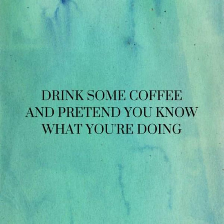 23 Funny Adult Quotes - "Drink some coffee and pretend you know what you're doing."