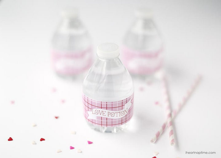 27 DIY Valentine's Day Crafts - Turn a water bottle into a "love potion" with these free printable labels.
