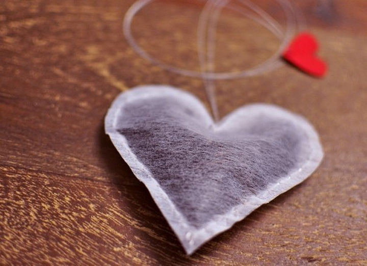 27 DIY Valentine's Day Crafts - Surprise them with heart shaped tea bags.