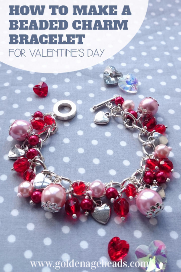 27 DIY Valentine's Day Crafts - Make a beaded charm bracelet.