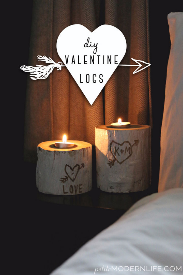 27 DIY Valentine's Day Crafts - Make DIY Valentine logs.