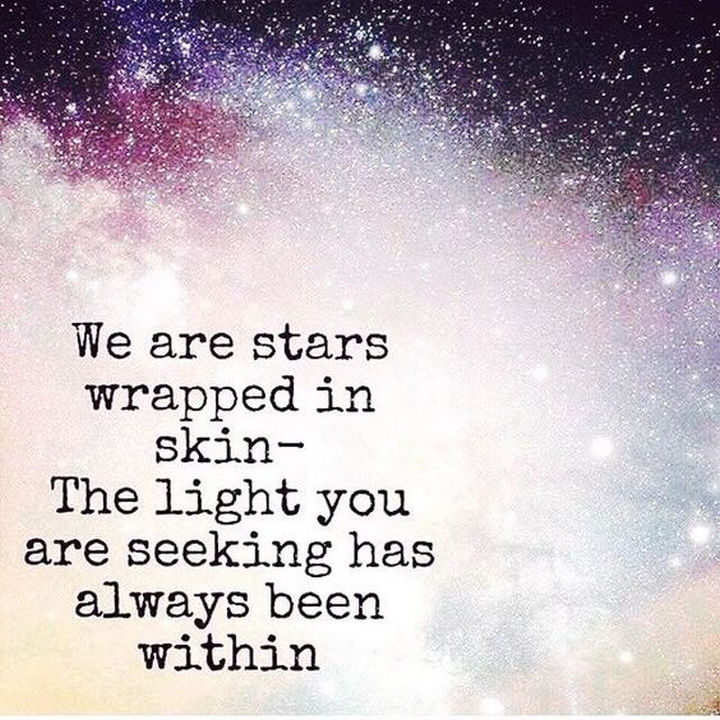 "We are stars wrapped in skin - The light you are seeking has always been within." - Unknown