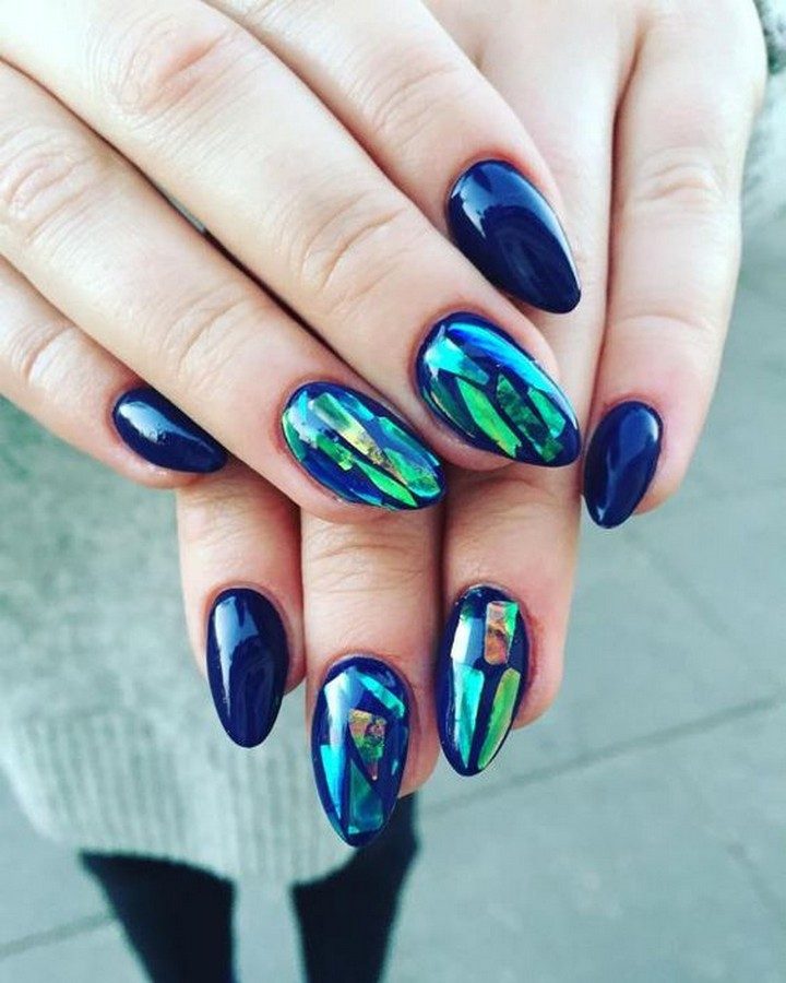 17 Chrome Nails - Looking great with a stained glass effect.
