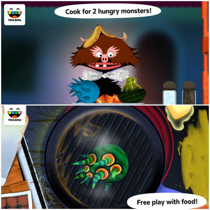 23 Kids Learning Apps - Toca Kitchen Monsters.