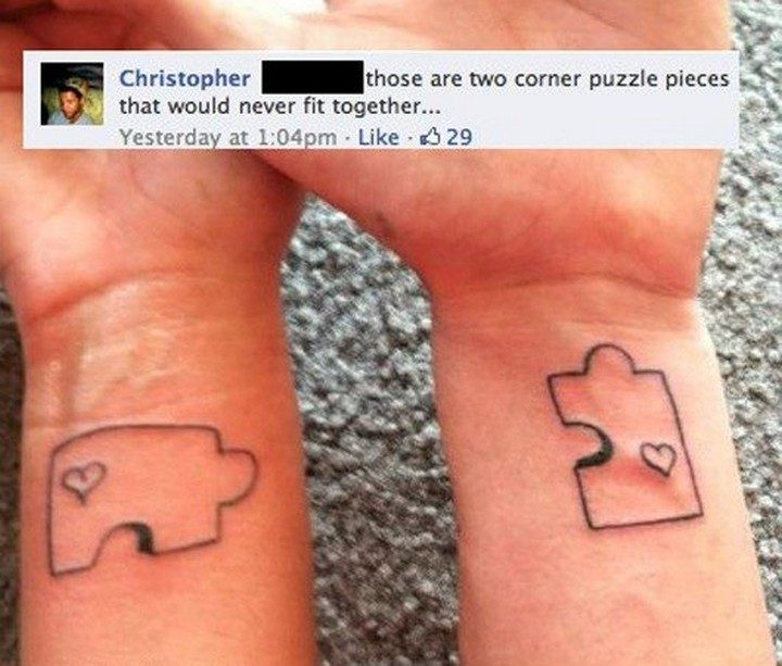 25 Funny Tattoo Fails - They deserve each other.