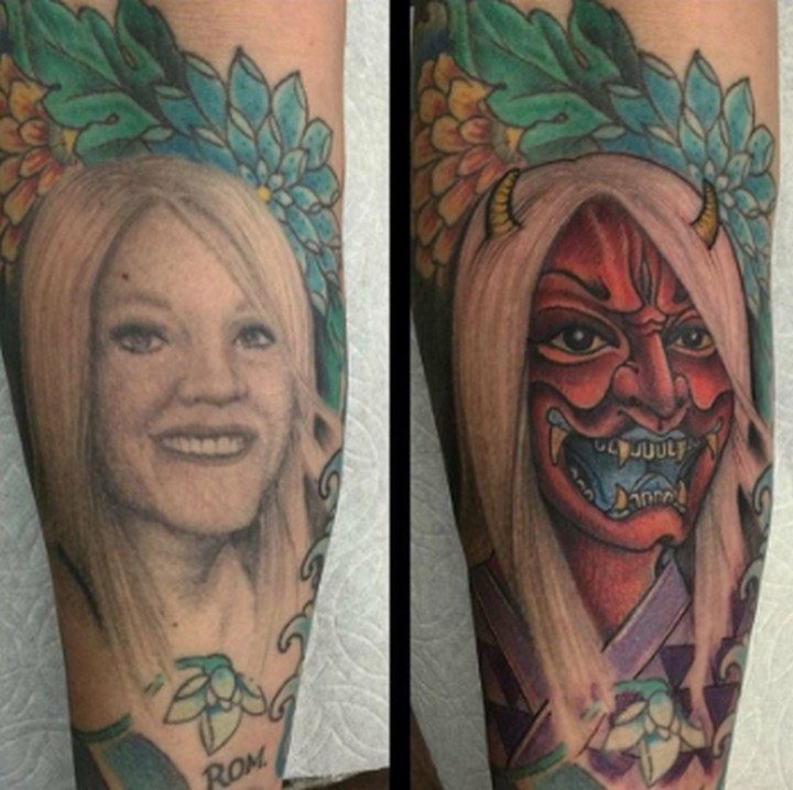 25 Funny Tattoo Fails - No matter how much you love someone, getting a tattoo of them is never a good idea. This is what he now thinks of his ex-wife.