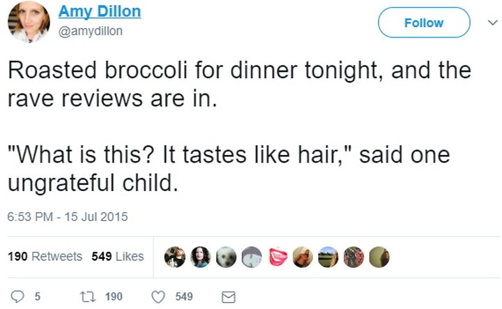 25 Funny Parenting Tweets - It can't be that bad and what does hair taste like?