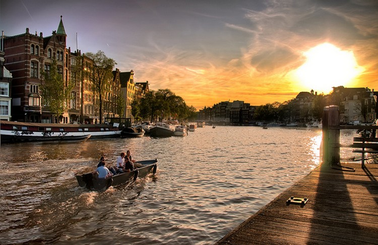 27 Beautiful Sunsets - The Canals in Amsterdam.