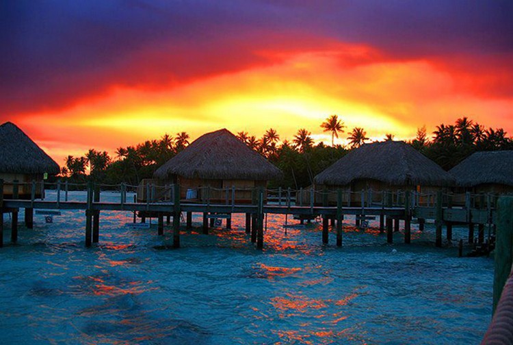 27 Beautiful Sunsets - Bora Bora, French Polynesia.