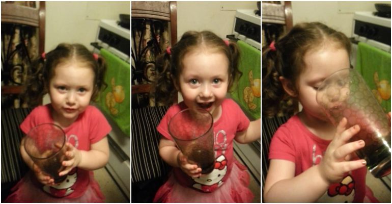 Adorable 3-Year-Old Girl Trying Soda for the First Time.