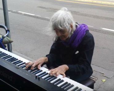 80-Year-Old Woman Plays a Piano on the Street. Her Original Song Is So Mesmerizing, It Sounds Magical.