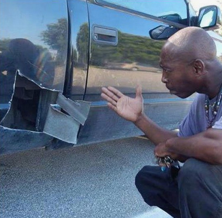 When Florida man, Errand Frazier heard kitten noises coming from his truck, he cut open his truck to see if he could find the source.