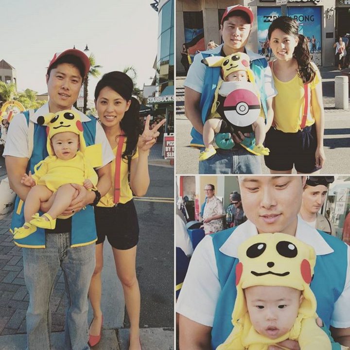 17 Funny Halloween Costumes for Babies - Pikachu costume and Pokémon Trainer costumes.
