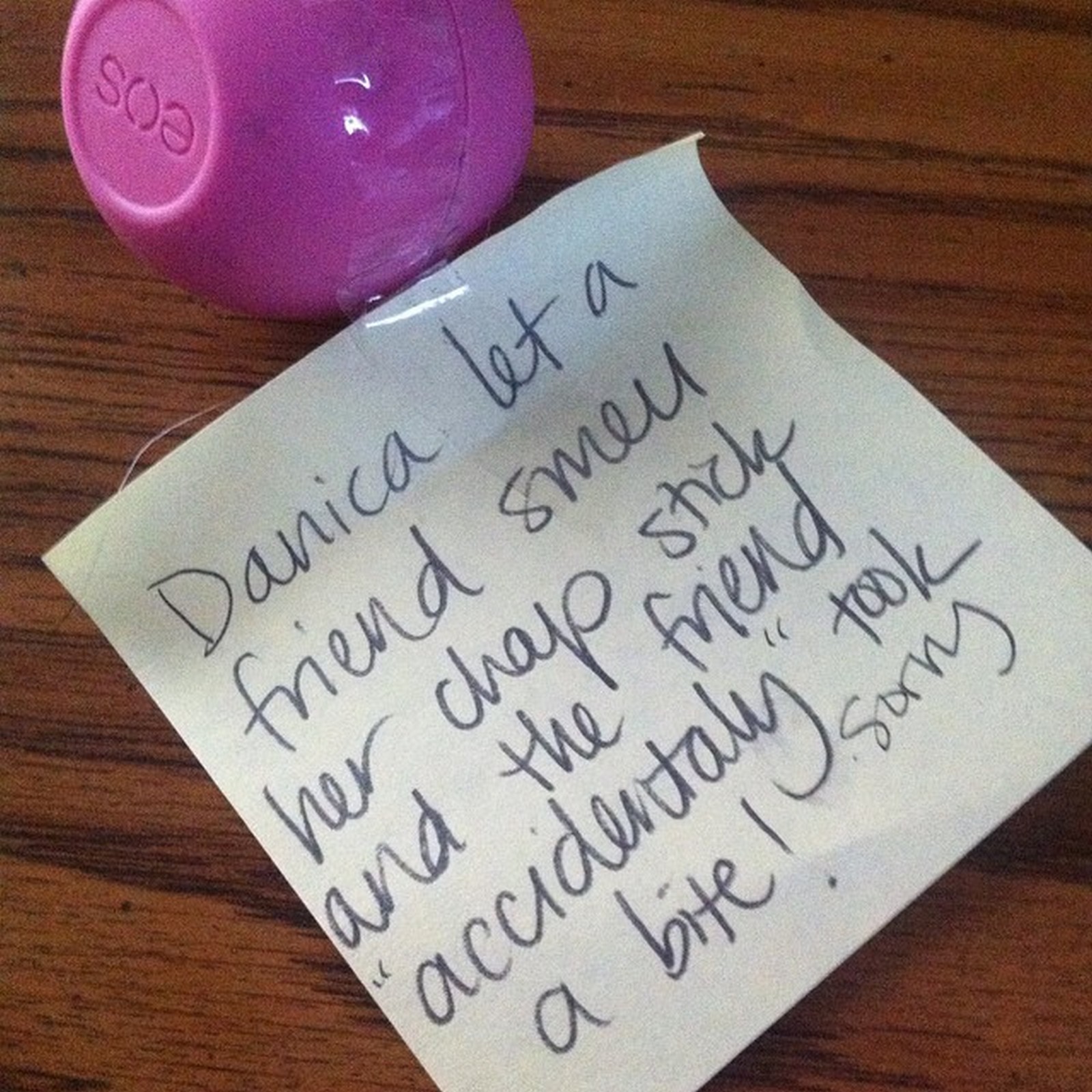 17 Teacher Notes - Her lip balm must have smelled delicious!