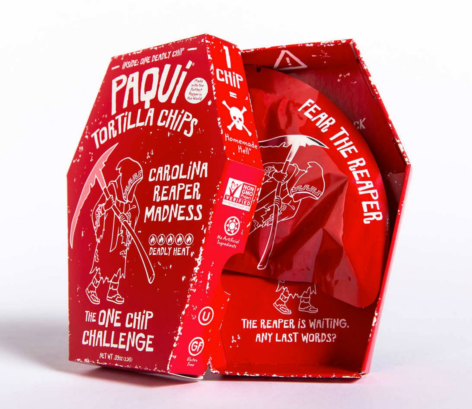 Paqui Chips sells the hottest chip on earth, The Carolina Reaper Madness chip and challenges customers to their 'One Chip Challenge.'