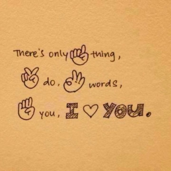 "There's only 1 thing, 2 do, 3 words, 4 you, I love you."