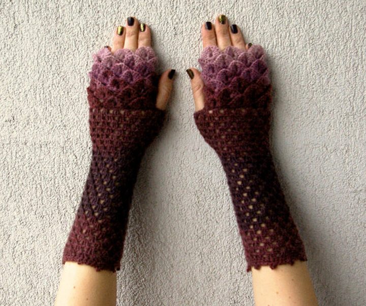 Whether you prefer one color or an array of colors, these dragon scale gloves look great either way.