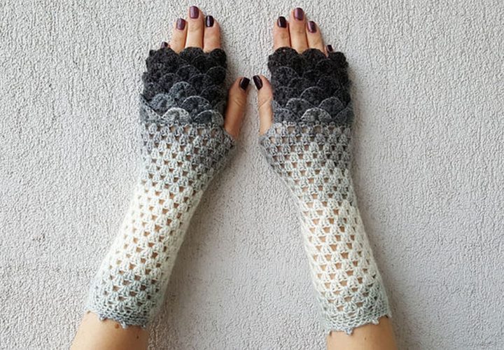 Even though mythical beasts like dragons feature scales, these gloves are also commonly called mermaid gloves.