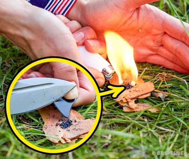 11 Wilderness Survival Tips - Scrape plastic from a guitar pick to help start a fire quickly.