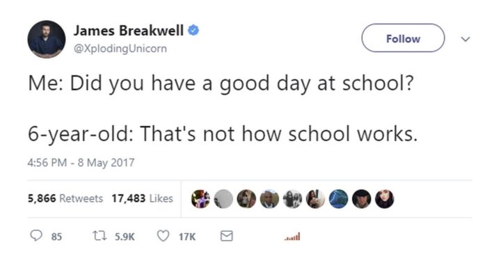 17 Funniest Parent Tweets - At only 6 years old, he's already learned the painful truth.