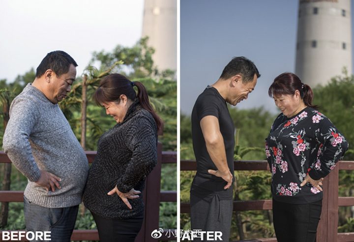 His father's successful weight loss transformation inspired his mother to get fit as well.