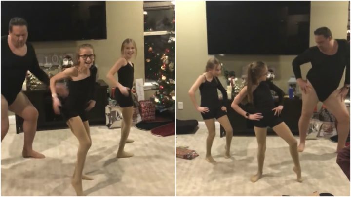 Dad Dons Leotard and Dances with His Daughters to Beyonce's 'Single Ladies'.
