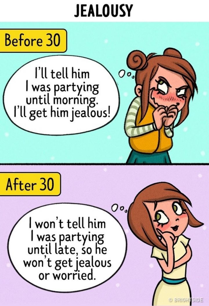 Jealousy before and after 30.