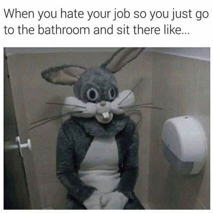 47 Funny Work Memes - "Quando odi il tuo lavoro così vai in bagno e ti siedi lì come..""When you hate your job so you just go to the bathroom and sit there like..."