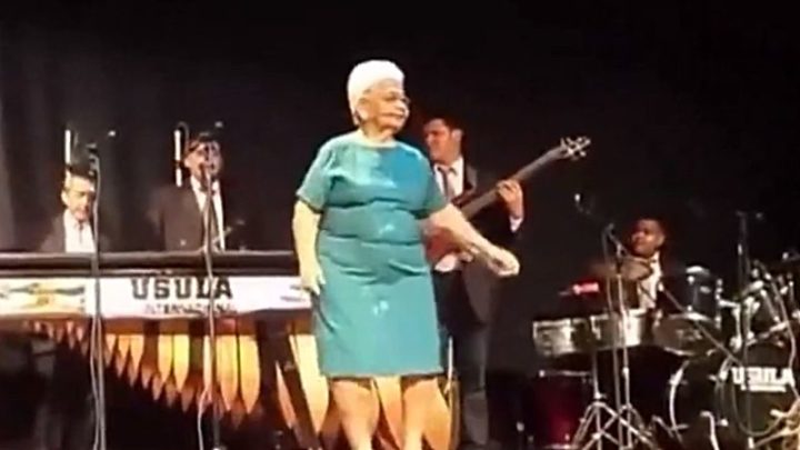 Grandma Dancing On Stage Has So Much Fun She Just Can't Stop.