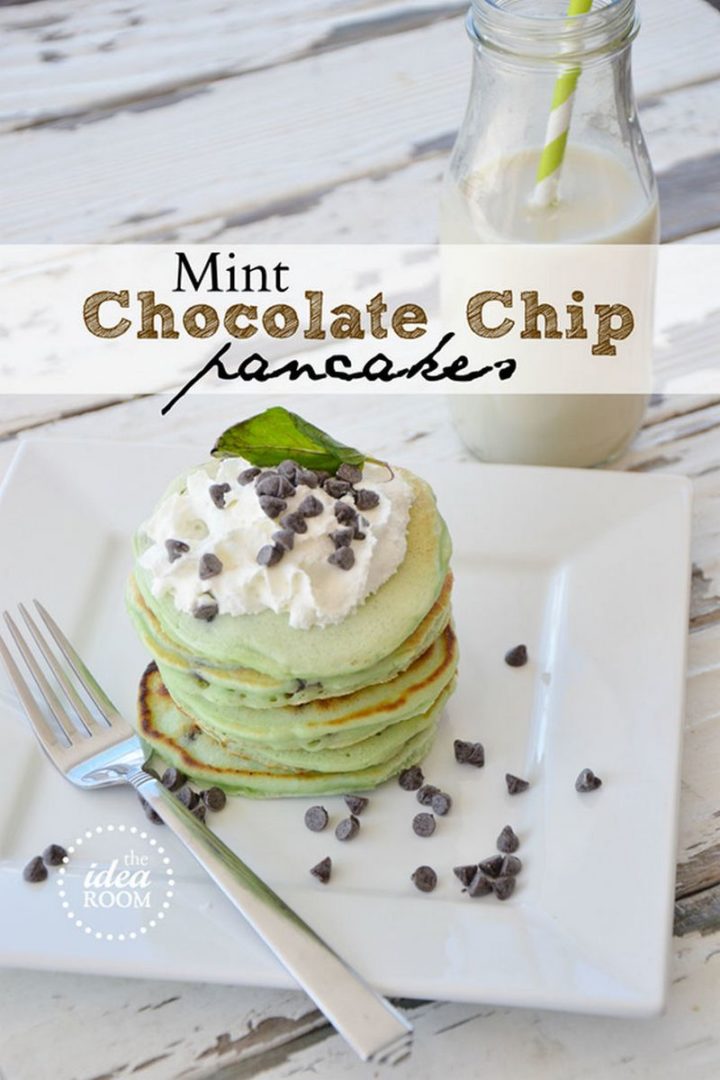 10 Best Pancake Recipes - Mint Chocolate Chip Pancakes.