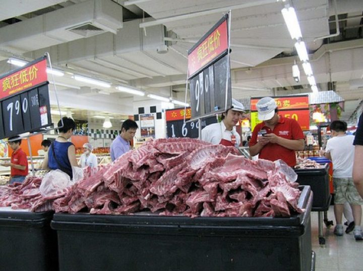 15 Items Sold at Walmart Stores in China - Open bins filled with lots of ribs.
