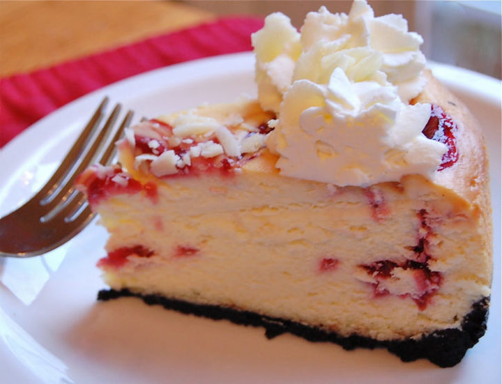 19 Delicious Cheesecake Recipes - Cheesecake Factory's White Chocolate Raspberry Truffle Cheesecake.
