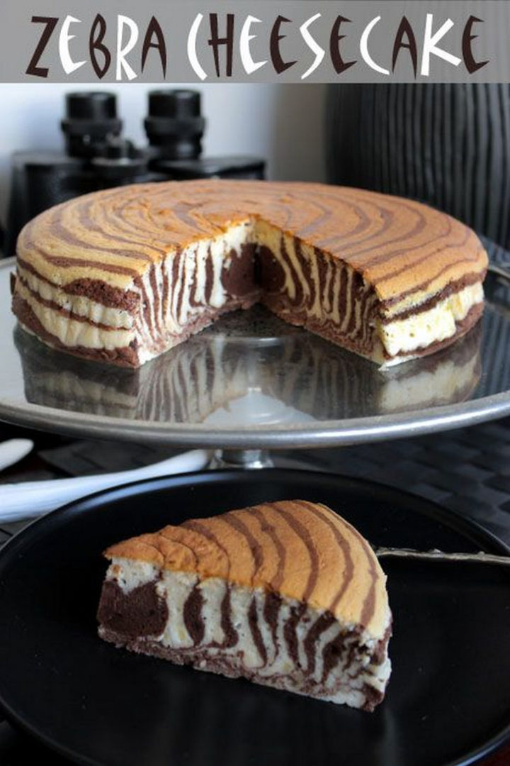 19 Delicious Cheesecake Recipes - Zebra Cheesecake.