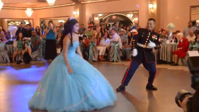 Father and Daughter Jump up onto the Dance Floor and Leave Everyone in Awe