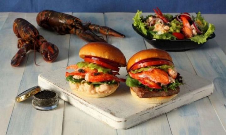 19 Ridiculous But Real Fast Food Items - Wendy's Lobster and Caviar Burger and the Surf & Turf Burger