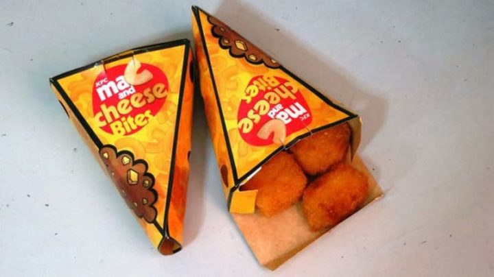 19 Ridiculous But Real Fast Food Items - KFC Mac and Cheese Bites.