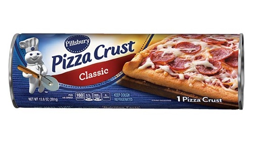 All you need is two cans of Pillsbury pizza crust, pizza sauce, pepperoni, and mozzarella cheese.
