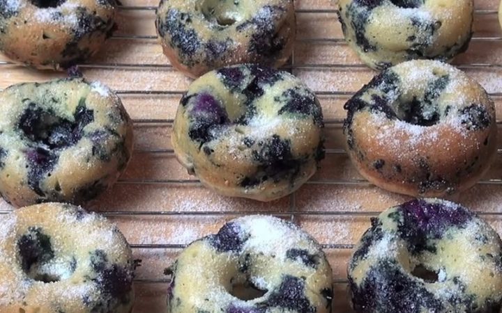 Heallthy Oven Baked Blueberry Donuts Recipe Your Family Will Love.