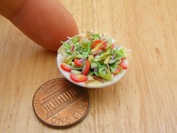 Shay Aaron Miniatures - Tiny Food (salad) That is Collectible and Wearable!